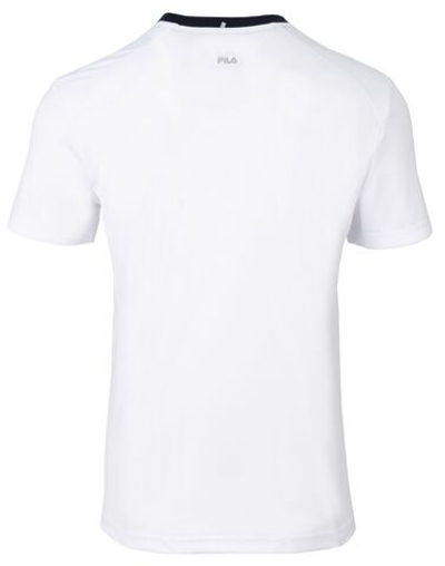 Мужская теннисная футболка Fila T-Shirt Sean - white/fila navy/fila red stripe