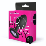 Черная силиконовая анальная втулка с сиреневым кристаллом - 8 см. (Цвет: сиреневый)