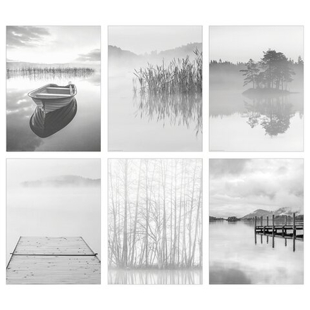 IKEA BILD  (ИКЕА БИЛД)  -  Плакат, гребная лодка и пирсы, 30x40 см.