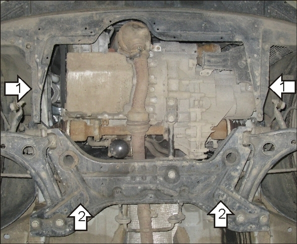 Защита картера Двигателя, КПП. 2 мм, Сталь. для Smart Forfour 2004-2006 MOTODOR.05502