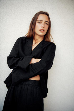 ZARA БРЮКИ BARREL ИЗ ЛЬНА — ZW COLLECTION, ЧЕРНЫЙ