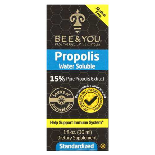 Bee & You, Водорастворимый прополис, без спирта, 30 мл (1 жидк. Унция)