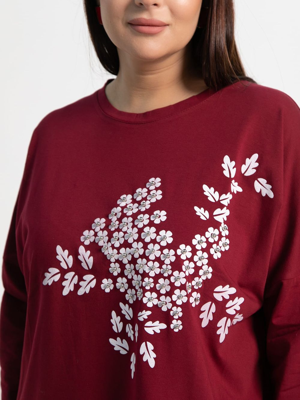 Блуза Ромашка (бордовая) Б15383-24М LT Collection