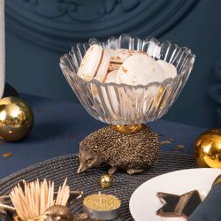 Фруктовница-конфетница Барб Бронза с чашей из стекла