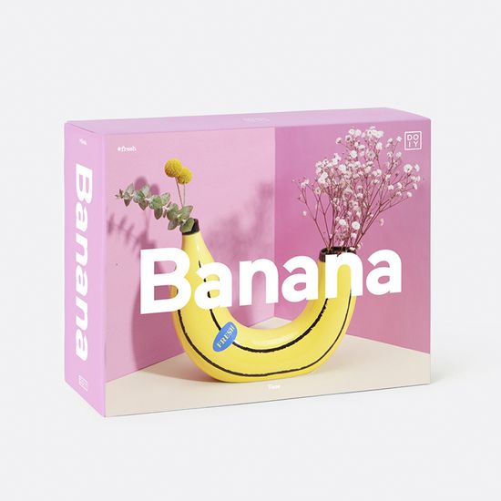 Ваза для цветов banana, 19 см, желтая