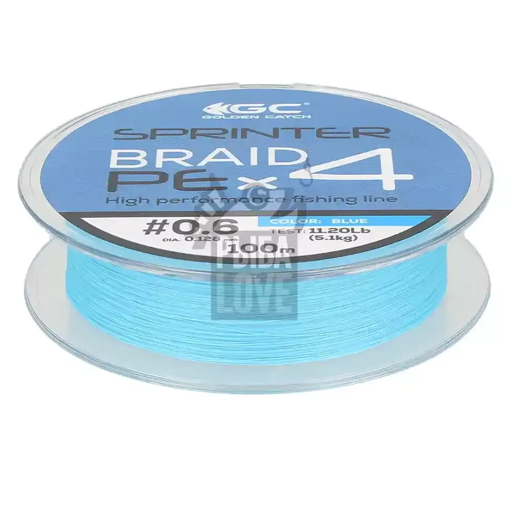 Шнур GC Sprinter PE X4 Blue 150м 0.148-0.205мм