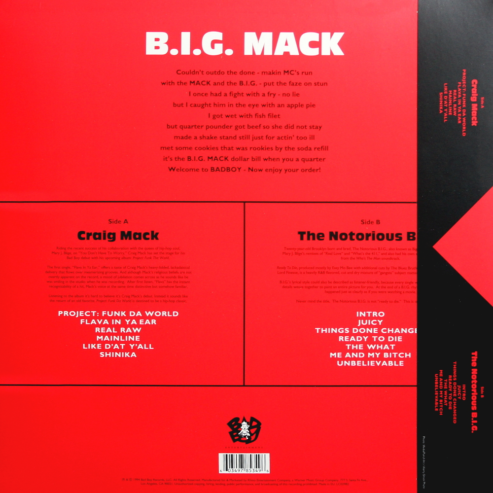 Craig Mack And The Notorious B.I.G. / B.I.G. Mack (LP+MC)