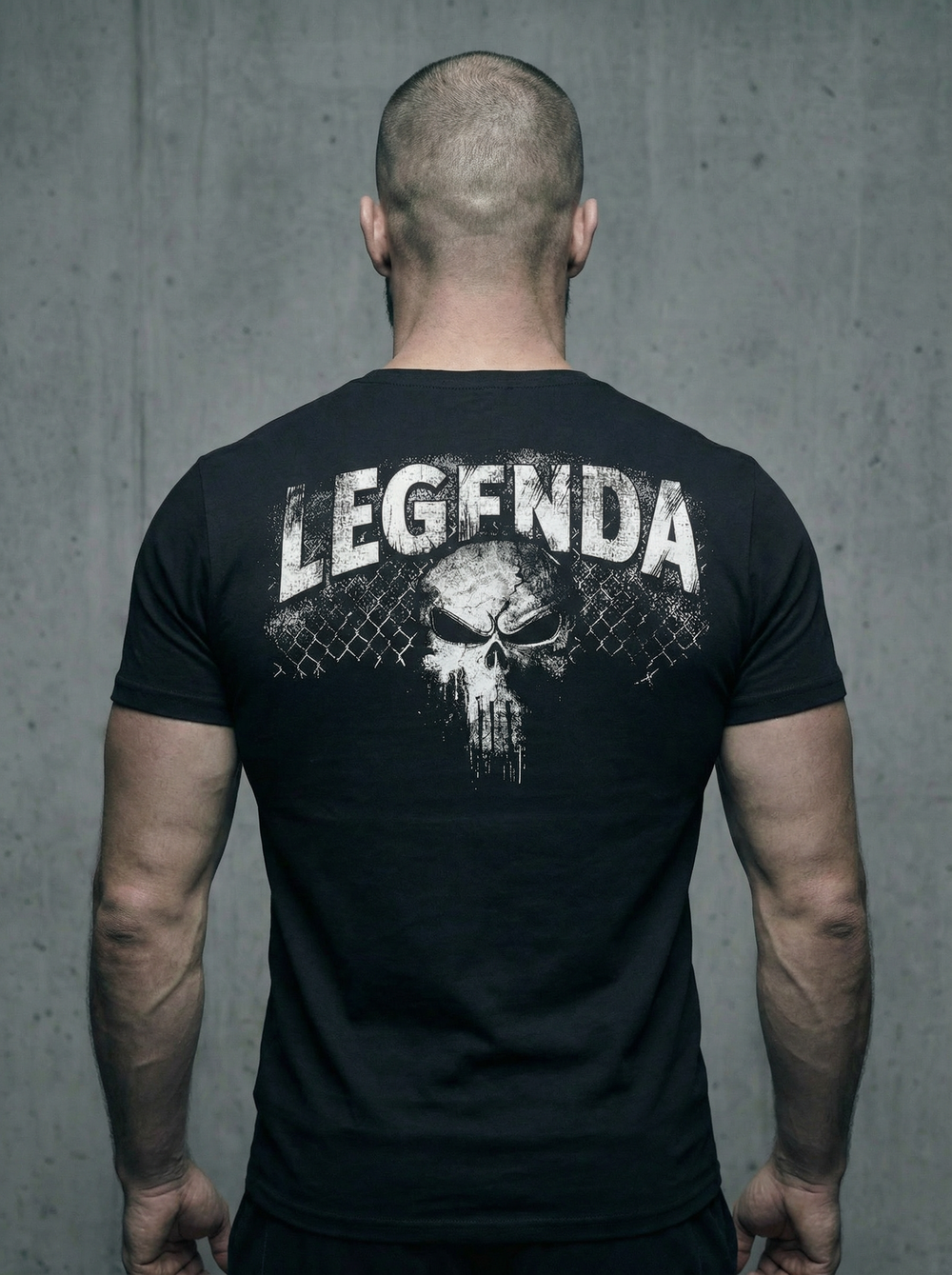 Футболка хлопковая LEGENDA Череп Каратель черный