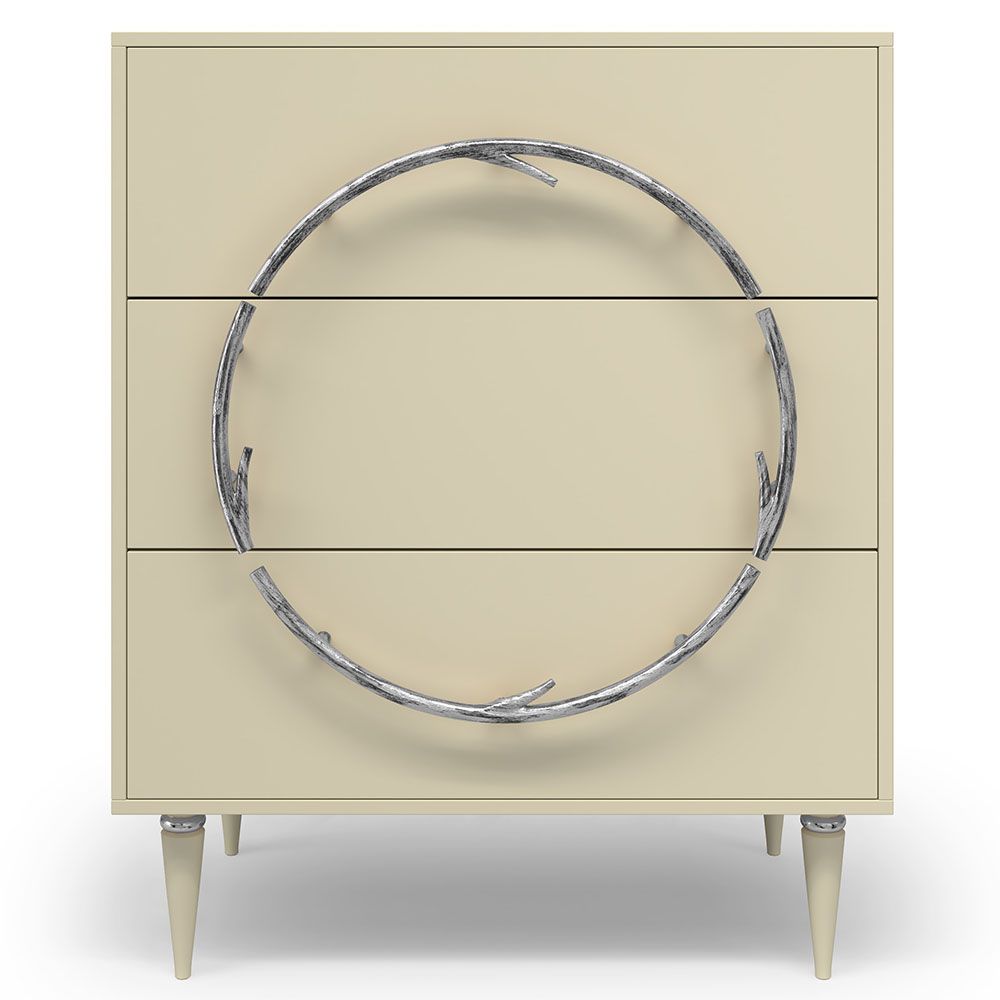 Комод Арт Колор matte Классик Сильвер с 3 ящиками Серый шелк матовый