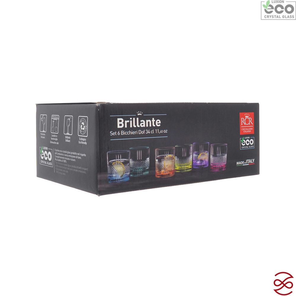 Набор стаканов для виски RCR Brillante Color 340мл (6 шт)