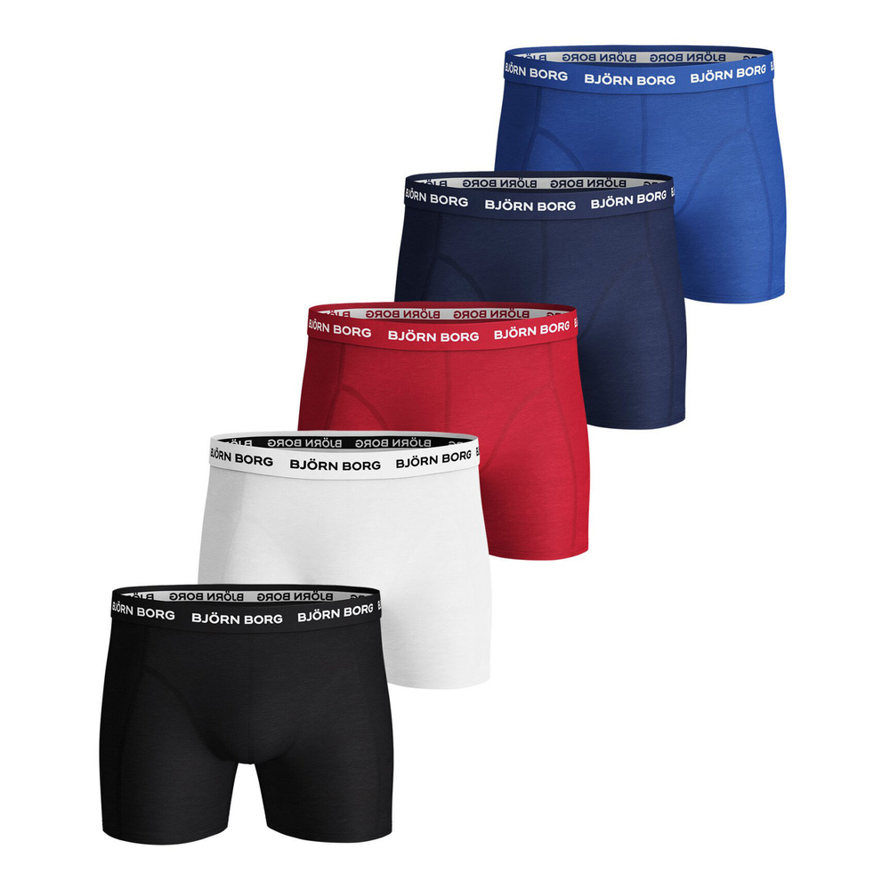 Björn Borg Solid Sammy Boxer Shorts 5 Pack Men - Black, White