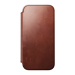 Кожаный чехол-книжка MagSafe Nomad Horween Modern Leather Folio Limited Edition для iPhone 17 Pro Max Гибридный укреплённый чехол из натуральной кожи Horween с сенсорной накладкой для Контроллера камеры. Есть отделение для купюр и встроенный картхолдер —