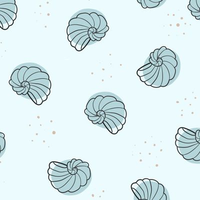 Ракушки на голубом фоне