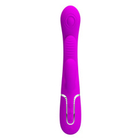 Розовый вибратор-кролик 22,2см с дополнительным язычком Pretty Love Triple Rabbit Multifuncional Vibrador BW-500041