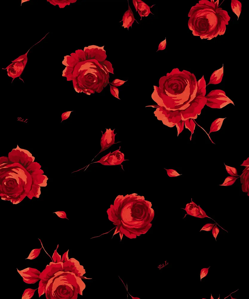 Кармелита макси (Carmelita maxi), юбка макси с рюшами из черного батиста с цветочным принтом