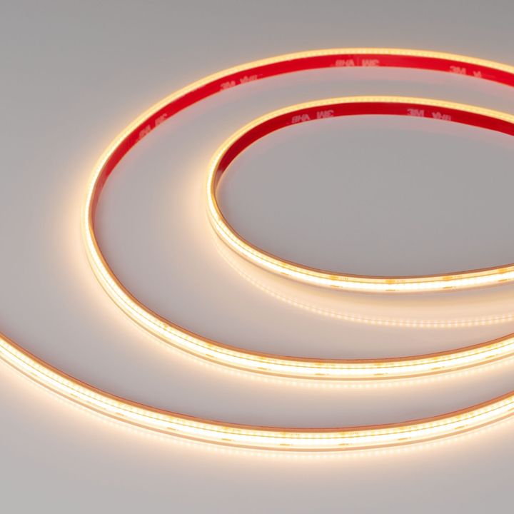 Светодиодная лента герметичная Arlight 7,2W/m 400LED/m CSPSMD теплый белый 5M COB-PS-X400-7mm 24V 041700