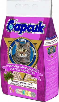 Барсик - наполнитель Натуральный Альпийская свежесть 4,54л.