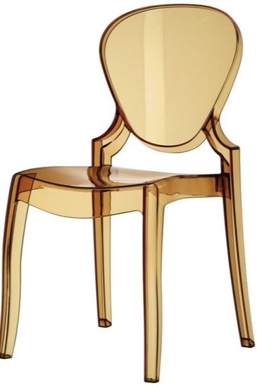 Стул прозрачный янтарный Queen Италия PEDRALI