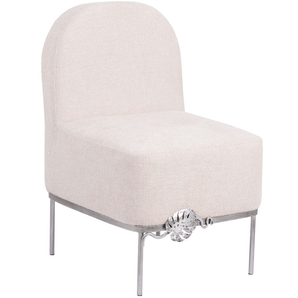 Кресло Monstera Deliciosa (Монстера) Айвори Античное сереберо