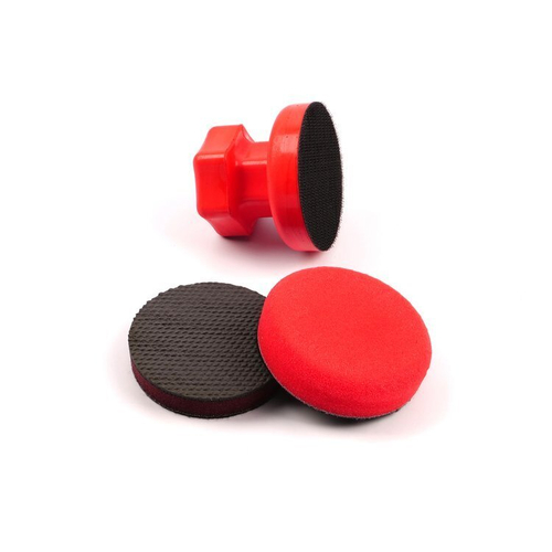 Набор для очистки кузова и нанесения восков d75 мм, дежатель, поролоновый круг, круг-автоскраб