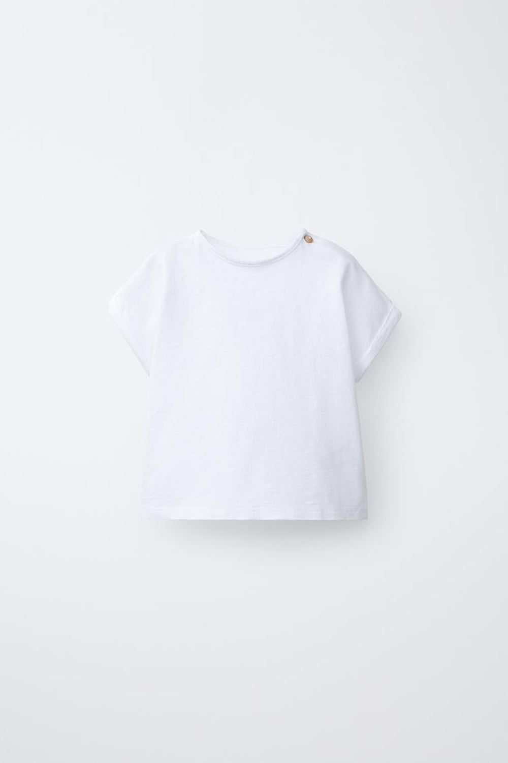 ZARA ОДНОТОННАЯ ФУТБОЛЫКА, БЕЛЫЙ