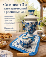Эл. самовар 3 л в наборе с росписью Тула