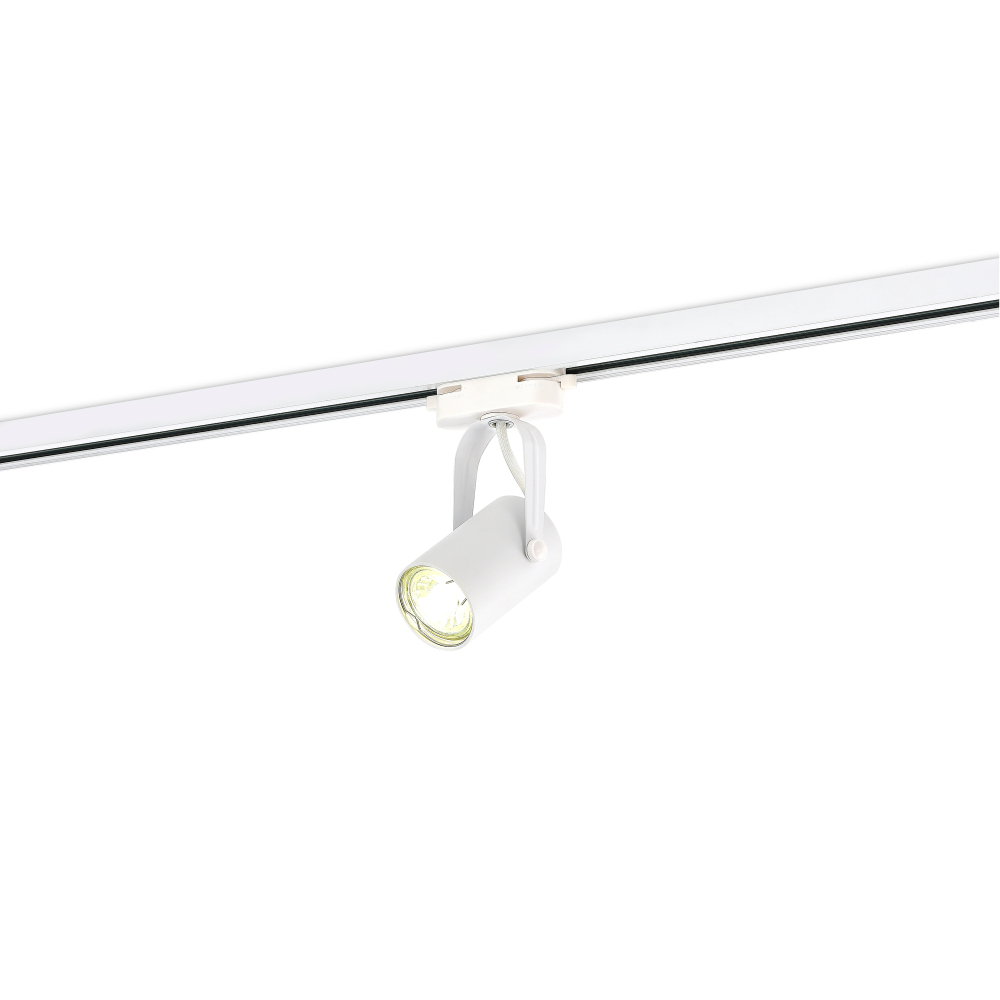Светильник трековый, GU10, D52хH100мм, IP20, белый, без лампы