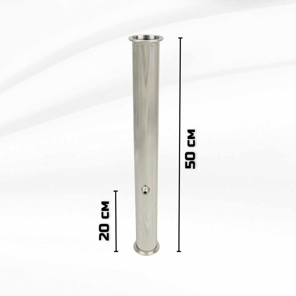 Царга под кламп 2 дюйма от 50 до 150 см с ниппелем и опорой