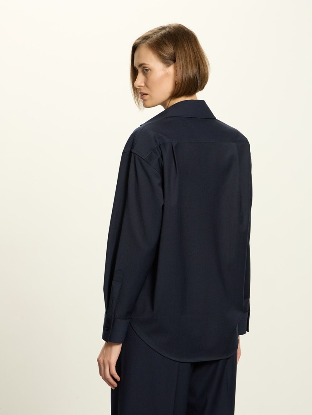 Рубашка Хельсинки синяя шерсть