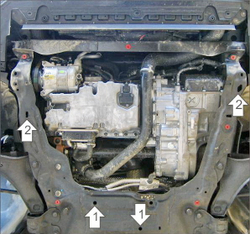 Защита картера двигателя, КПП. 2 мм, Сталь. для Ford Galaxy 2010-2015, Motodor.72602