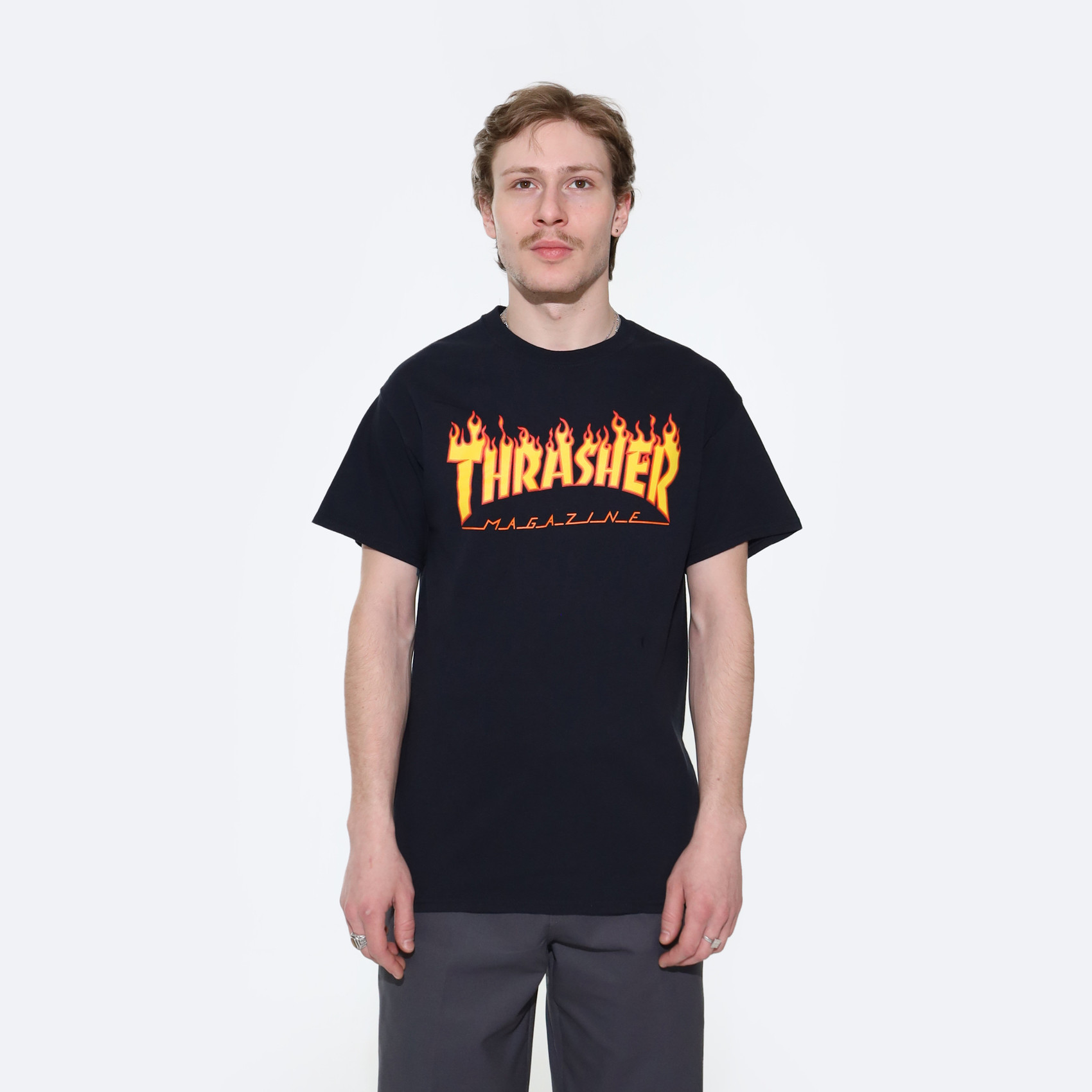 Футболка Thrasher Flame Logo (black) артикул: - купить в магазине Дайс