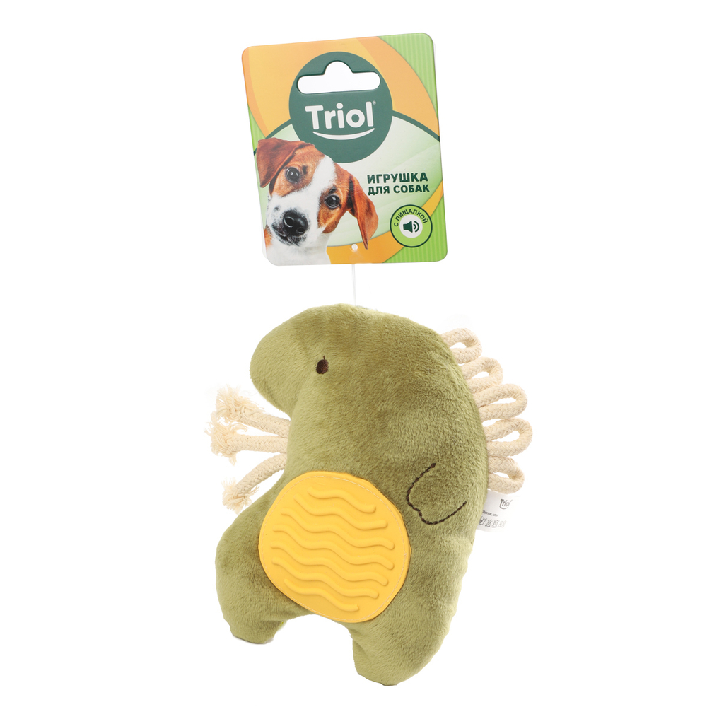 Игрушка для собак мягкая "Динозаврик с тренажером для зубов", 165мм , Triol