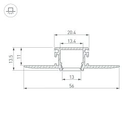 Профиль PDS-F-HIDE-3000 (Arlight, Алюминий) 045497