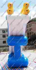 Надувная прямая водная горка для вышки (опоры) «Солнечный залив», 12*2*8 м