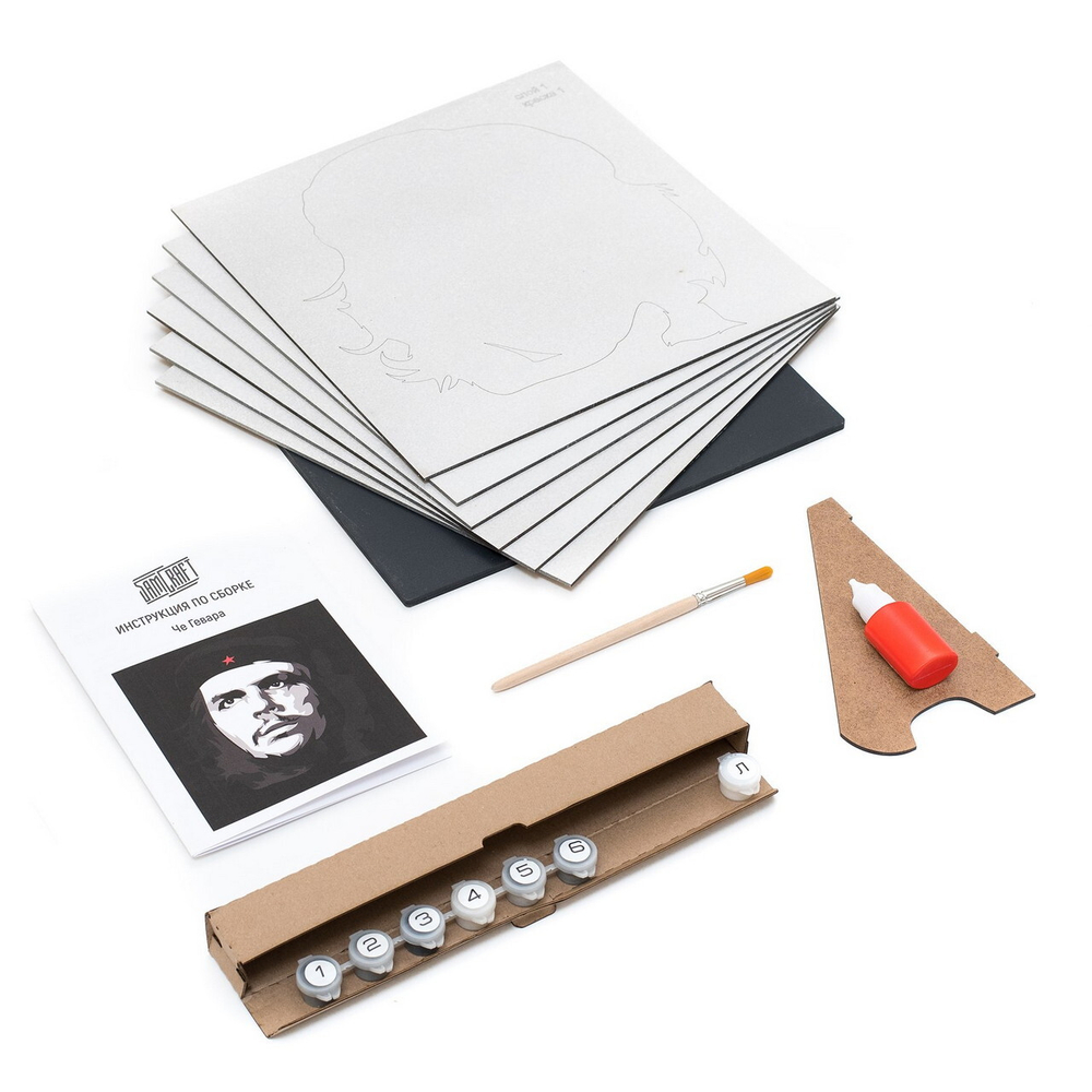 Че Гевара от SamCraft - сборные объемные картины из дерева своими руками, покрась, собери и склей