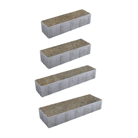 Тротуарная плитка ПАРКЕТ - Искусственный камень Базальт, комплект из 4 видов плит