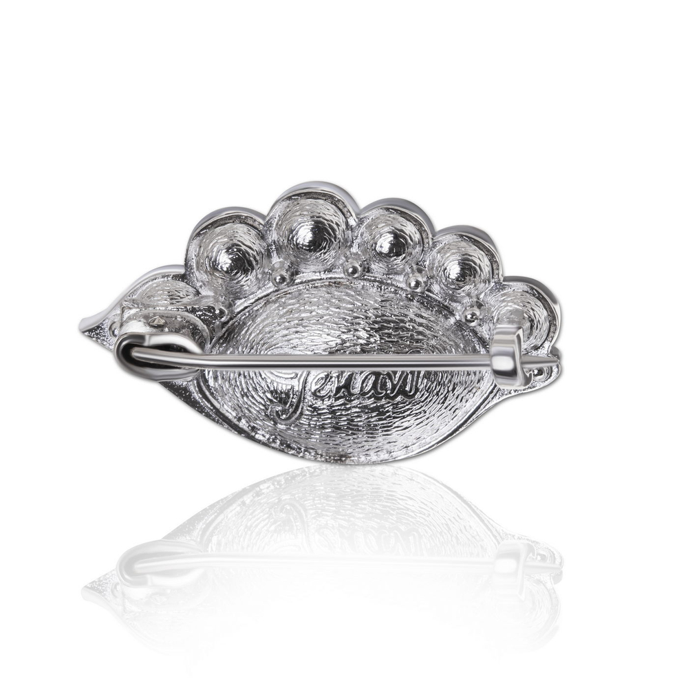 "Шайн" брошь в родиевом покрытии из коллекции "Vision" от Jenavi с замком булавка