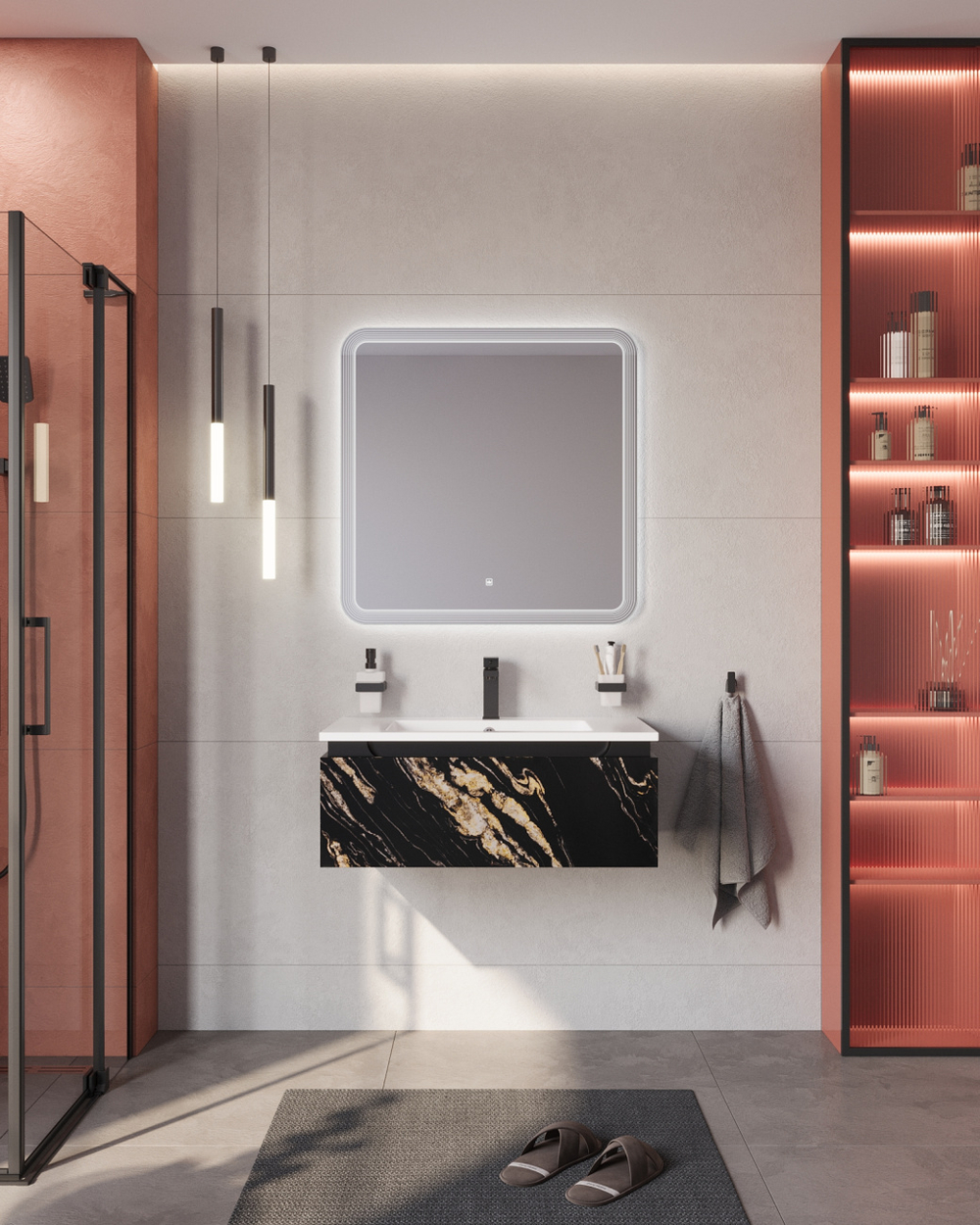 Мебель для ванной Cezares SLIDER 80 Черный фьюжн SLIDER-800-1C-SO-NF-P