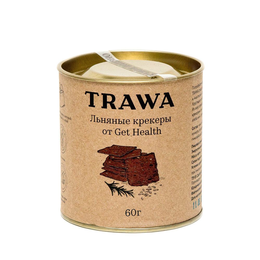 Льняные крекеры c розмарином Trawa, 60 г