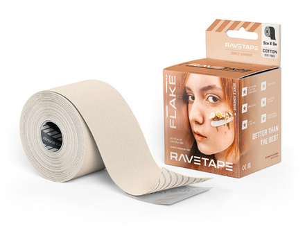 Кинезиотейп RaveTape FLAKE 5×5 — DYEFREE COTTON