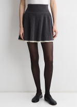 Юбка трикотажная плиссе графит