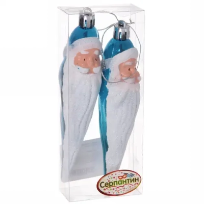 Елочные игрушки «Волшебная борода» 12 см (набор 2 шт), Синий