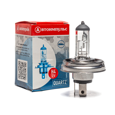 Автолампа галогенная H4, 12 В, 100/90 Вт, P45t