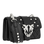 MINI LOVE PEARLS SHOULDER BAG NERO - black