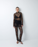 Топ из тонкого кружева черный