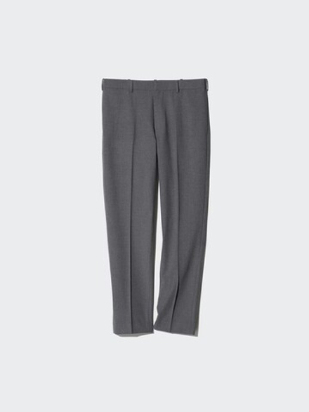 UNIQLO ШЕРСТЯНЫЕ БРЮКИ ДЛИНОЙ ДО ЩИКОЛОТКИ, СЕРЫЙ