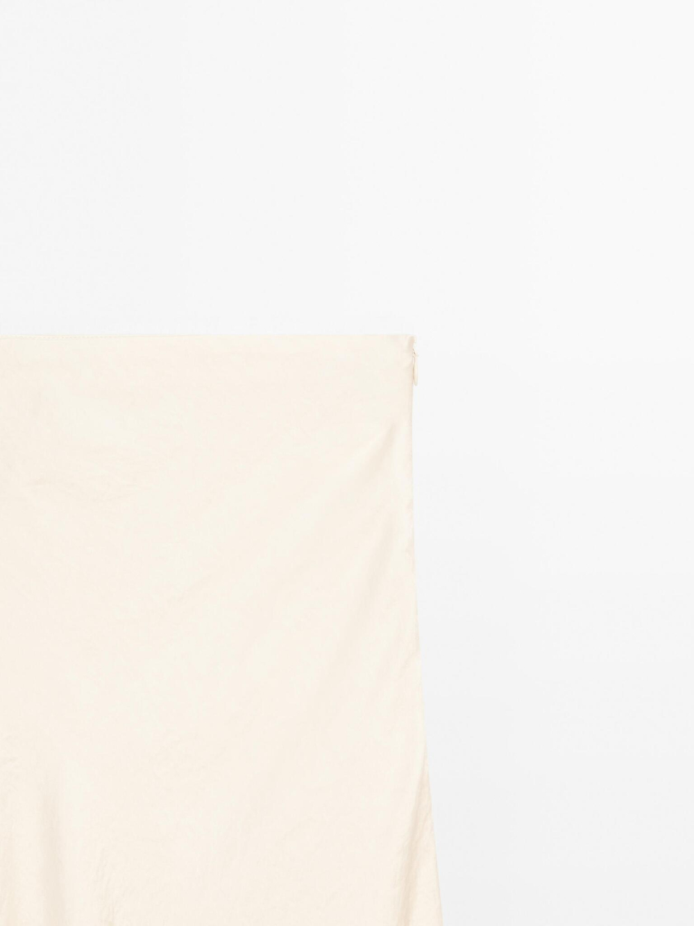 Massimo Dutti Юбка миди из струящегося атласа, кремовый