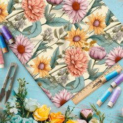 Ткань премиум флис осенний сад