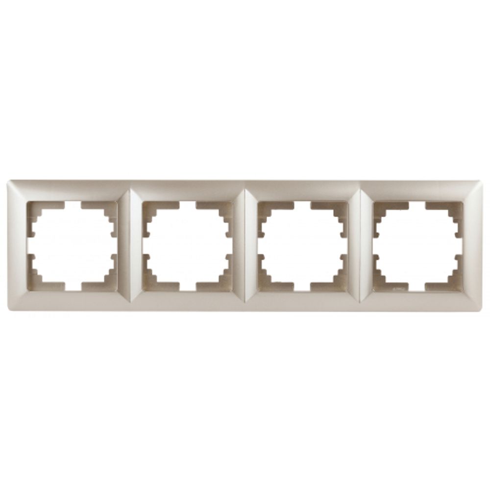Рамка для розеток и выключателей Intro Solo 4-504-04 на 4 поста, СУ, шампань