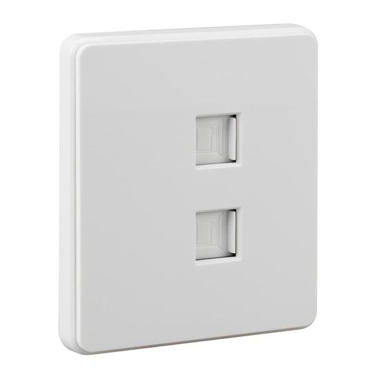 Розетка ROUND компьютерная двойная RJ45+RJ45 кат6 с/у перламутр KRANZ